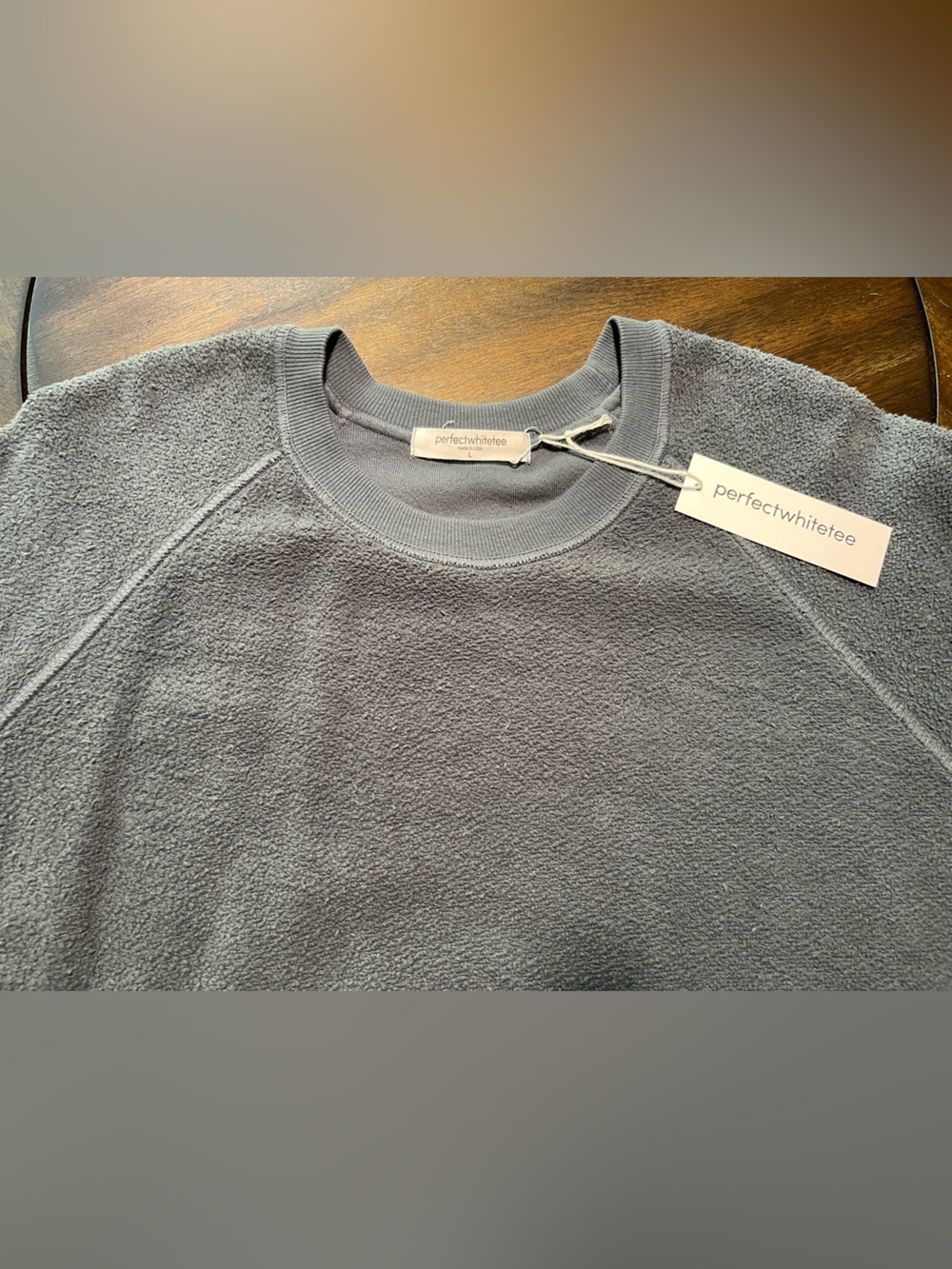 Perfectwhitetee ziggy reverse fleece crew neck sweatshirt- Night - Picture 5 of 7